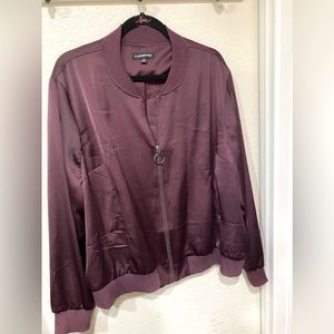 Lane Bryant zipper front jacket. New never worn. Size 22. Dark burgundy.
